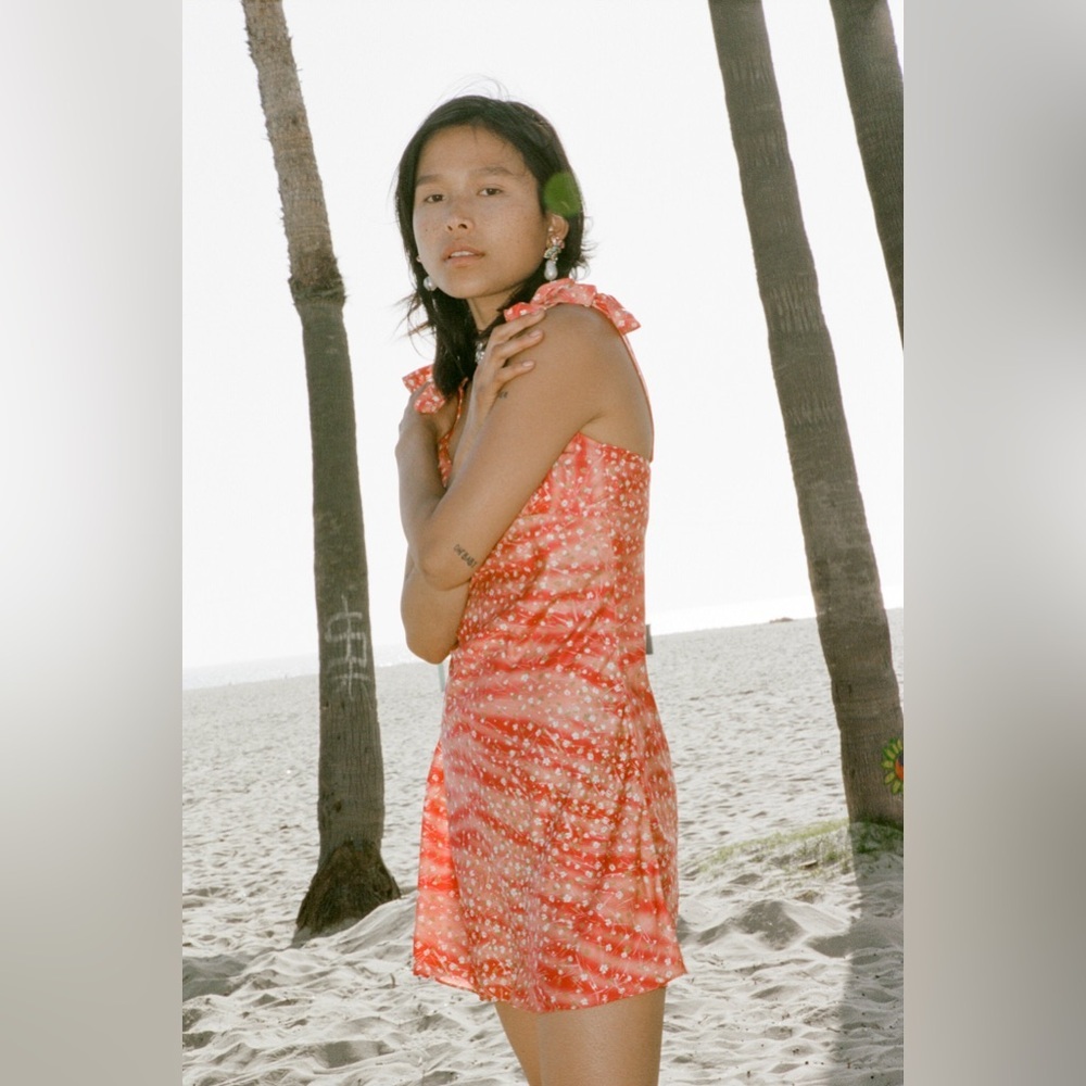 Monika the Label Alana Mini Slip Dress in Red Micro Floral - Picture 9 of 9